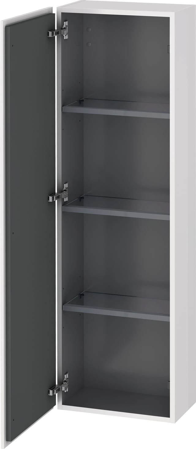 Duravit Halbhochschrank L-Cube 40x24,3x132cm, Tür links, weiß Hochglanz