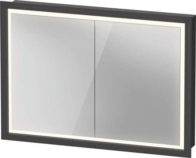 Duravit Spanplattenschraube mit Türanschlag L-Cube LED, 100x70x15,5cm, graphit matt