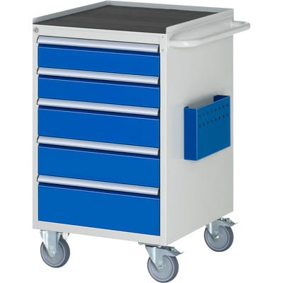 Rau Montagewagen Metall 5x Schublade 2x120 2x150 1x180mm BxTxH 580x650x975mm