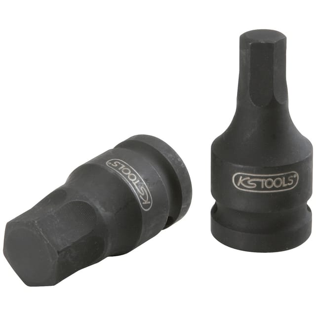 KS Tools 3/8" Kraft-Bit-Stecknuss für Innensechskant-Schrauben, kurz, 12 mm