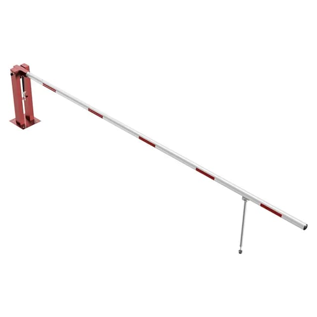 Schake Wegeschranken 5m + Pendelstütze, Bodenplatte zum Aufdübeln, für Vorhangschloß Stahlkonstruktion 120x80mm