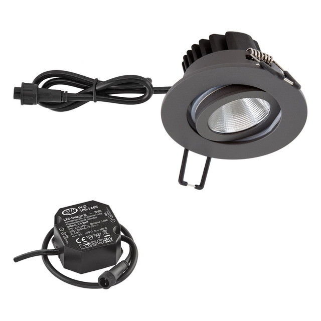 EVN Lichttechnik P-LED Deckeneinbauleuchte 3000K IP65 230V anth PC650N61602