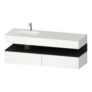 Duravit Einbauwaschtisch-Möbel-Set Qatego 160x50x60cm, Kon-WTU, B, B l, gra m/we m