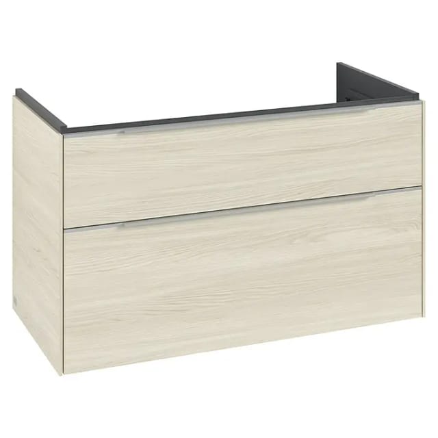 V&B Waschtischunterschrank Subway 3.0 97,3x57,6x47,8cm, o LE/Gr Alu gl, wh. Oa