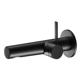 Keuco Waschtisch-Einhebelmischer IXMO Pure Ausl. 165mm, sw matt, Wandmont., rd Ros.