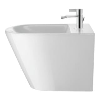 Duravit Stand-Bidet D-Neo 37x65cm, m HL, ÜL, Hahnlochbank, weiß