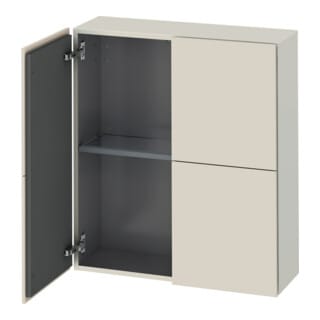 Duravit Halbhochschrank L-Cube 70x24,3x80cm, 2 Türen, taupe matt