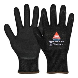 Hase Schnittschutzhandschuhe Genua Grip Black Größe 10, Dyneema