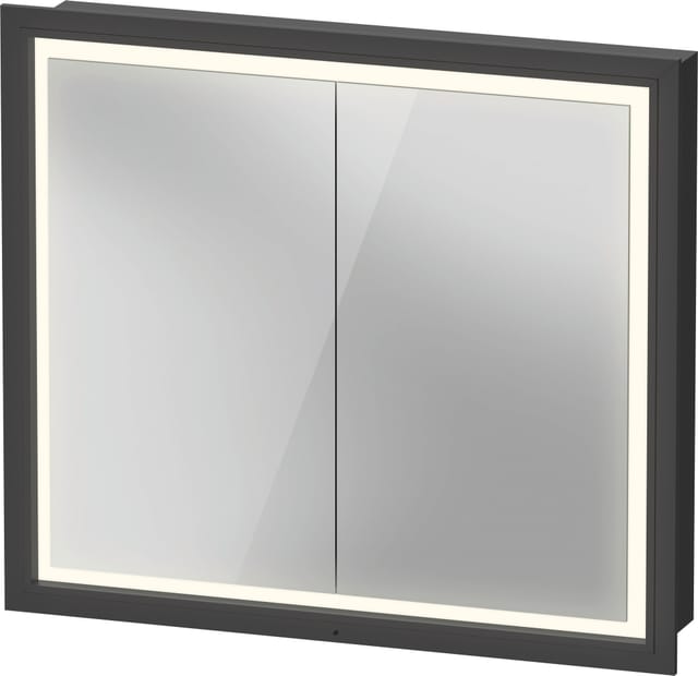 Duravit Spanplattenschraube mit Türanschlag L-Cube LED, 80x70x15,5cm, graphit matt