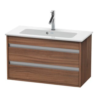 Duravit Waschtischunterschrank Ketho Compact 80x38,5cm, Nussb Nat, 2 Schubk., wandhängend