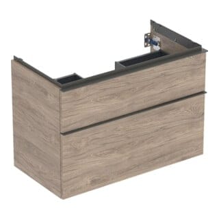 Geberit Waschtischunterschrank iCon 88,8x61,5x47,6cm, 2 L, nuss/Griff la. ma