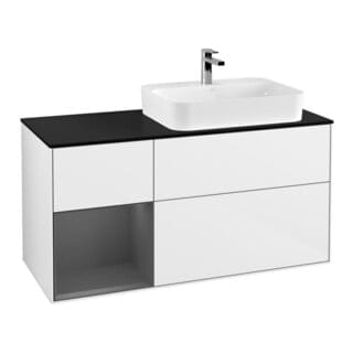 V&B Waschtischunterschrank Finion 120cm, Pl b m, Rg l A m, glo wh. Lac