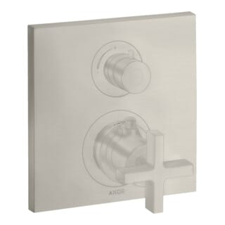 hansgrohe Fertigmontageset Axor Citterio UP-THM, m Absp-vtl, Kreuz, Edelstahl-Optik