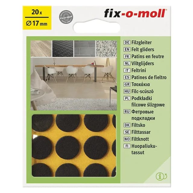 suki Filzgleiter, Durchmesser 17 mm, selbstklebend, braun Inhalt: 20