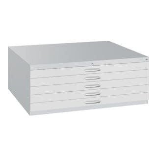 C+P Flachablageschrank Serie 7100_7200, H420xB1100xT765mm, 7035/7035