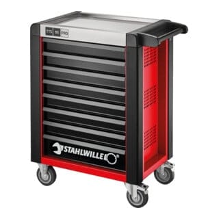 Stahlwille Werkstattwagen 95/8 PRO 8 Schubl. 496 x 827 x 1020 mm rot, RAL 3020; schwarz RAL 9005