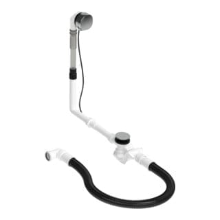 Duravit Ab-/Überlaufgarnitur Quadroval Zug 65cm, d 5,2cm, m Wanneneinlauf, chr