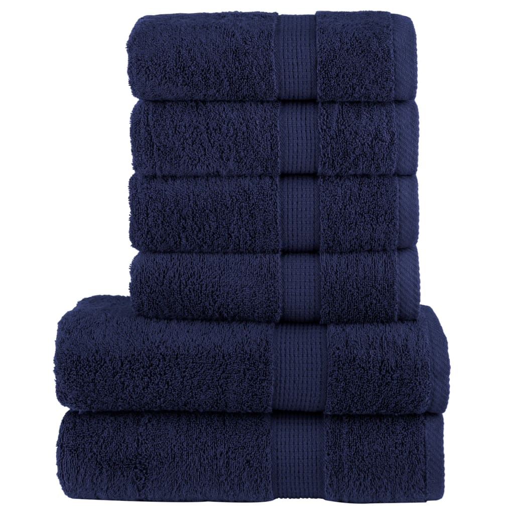 6 Tlg. Premium-handtuch-set Solund Marineblau 600 G/m² Vidaxl