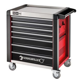 Stahlwille Werkstattwagen 98/7 PRO 7 Schubl. 651 x 1001 x 1020 mm rot, RAL 3020; schwarz RAL 9005