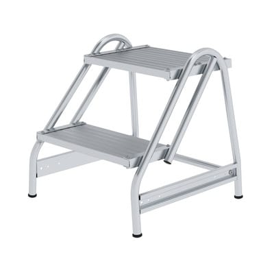 MUNK Aluminium-Arbeitspodest einseitig begehbar Aluminium 2 Stufen