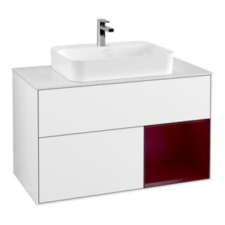 V&B Waschtischunterschrank Finion 100, Pl wh. m, Reg re Peo, glo wh. Lac