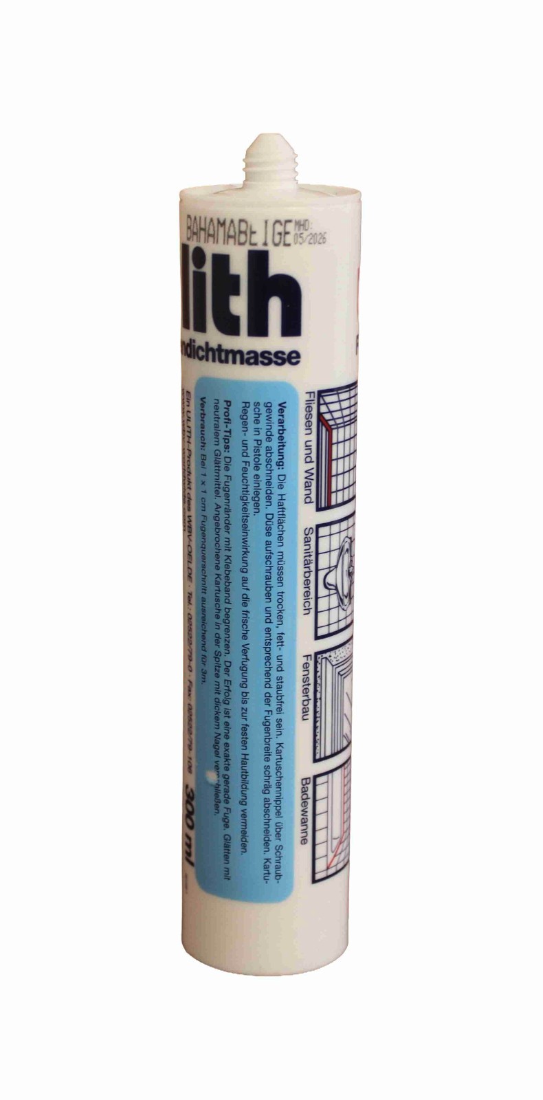 Ulith Fugendichtmasse 300ml Sanitärsilikon Sanitärsilicon pergamon Restposten