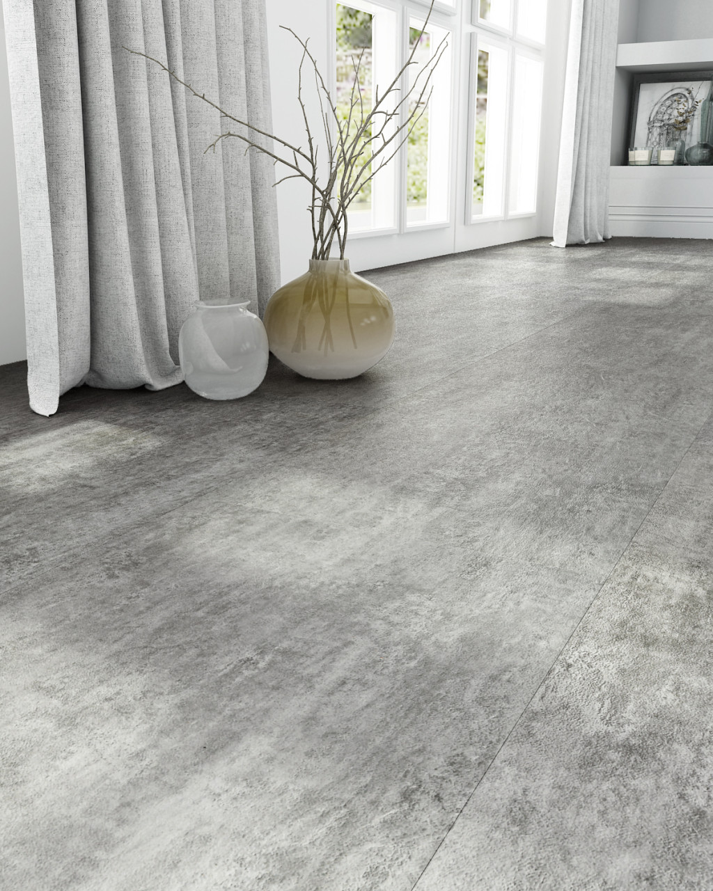 TrendLine Vinylboden Fliese mit Trittschalldämmung Betonoptik grau Bild 4