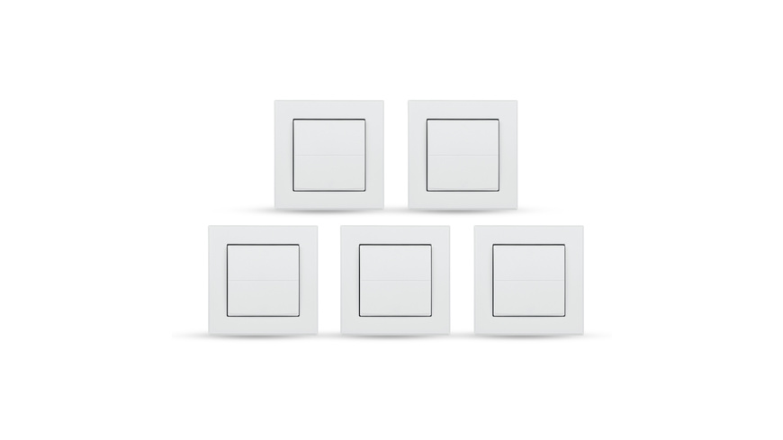 Homematic IP Smart Home Tasterwippe für Markenschalter – universal, HmIP-BRU 5er Set
