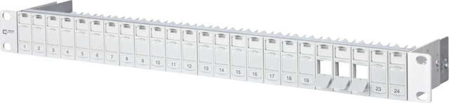 BTR NETCOM Patchfeld modul 24Port 1HE RAL7035 leer TN MPP24-7035-leer
