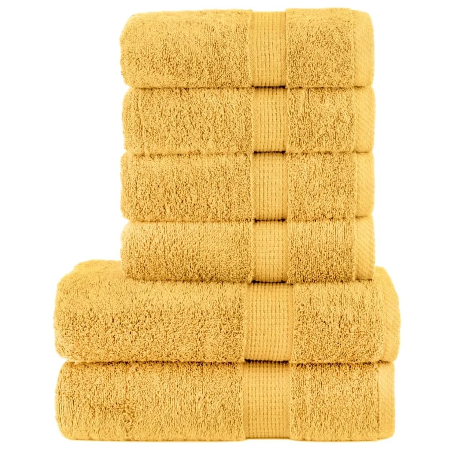 vidaXL 6 Tlg Premium-Handtuch-Set Golden 600 g/m2 100% Baumwolle