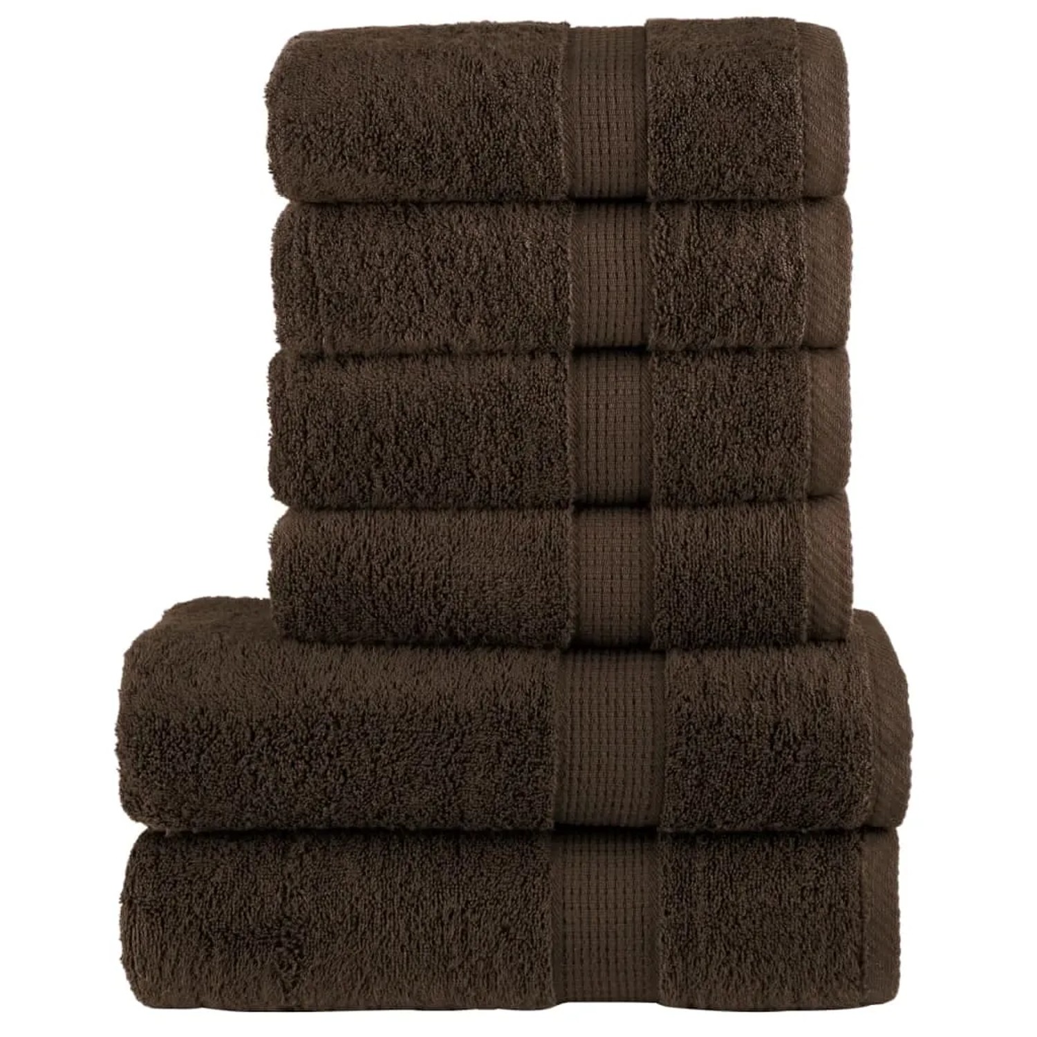 vidaXL 6 Tlg Premium-Handtuch-Set Braun 600 g/m2 100% Baumwolle