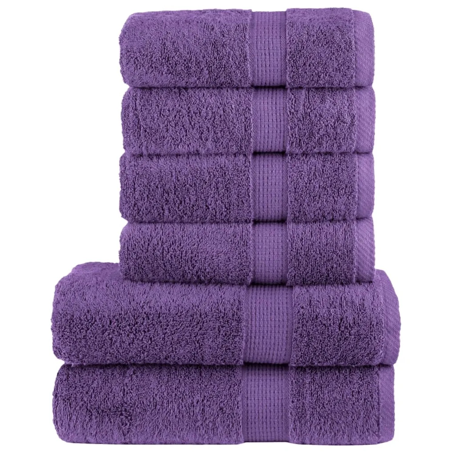 vidaXL 6 Tlg Premium-Handtuch-Set Lila 600 g/m2 100% Baumwolle