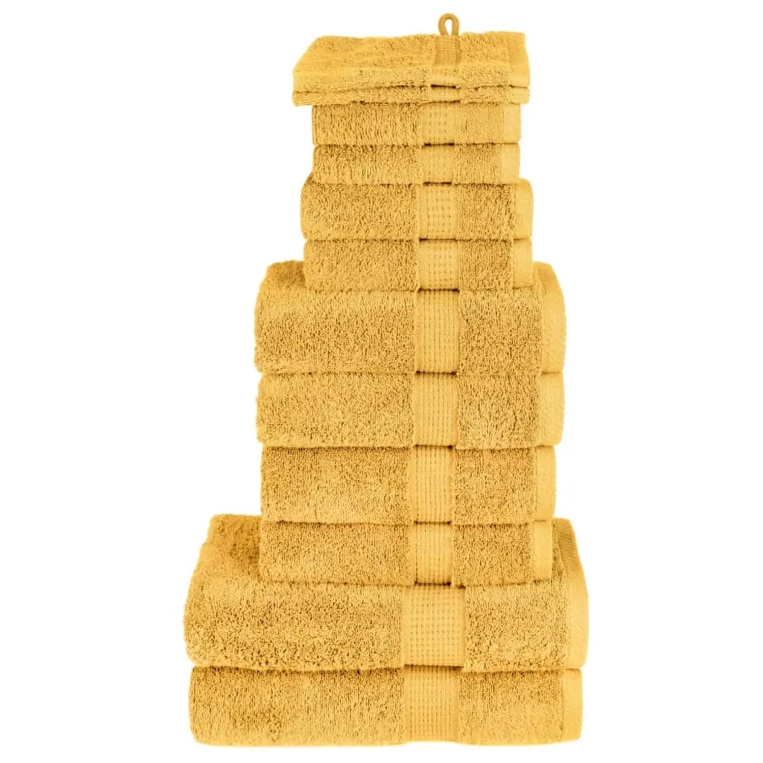 vidaXL 12 Tlg Premium-Handtuch-Set Golden 600 g/m2 100% Baumwolle
