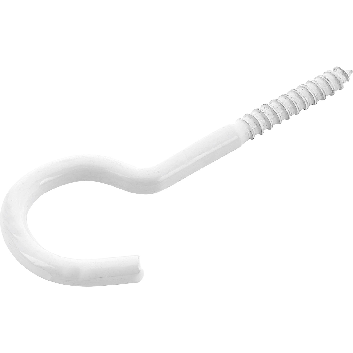 Schraubhaken Gebogen Verzinkt Ø 5,2 mm x 80 mm Weiß 4 Stück