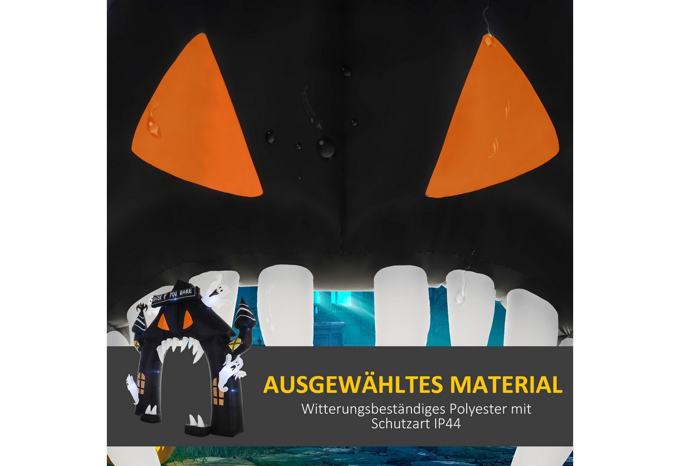 Outsunny Halloween Aufblasbarer Bogen Polyester 300L x 76B x 300H cm Schwarz