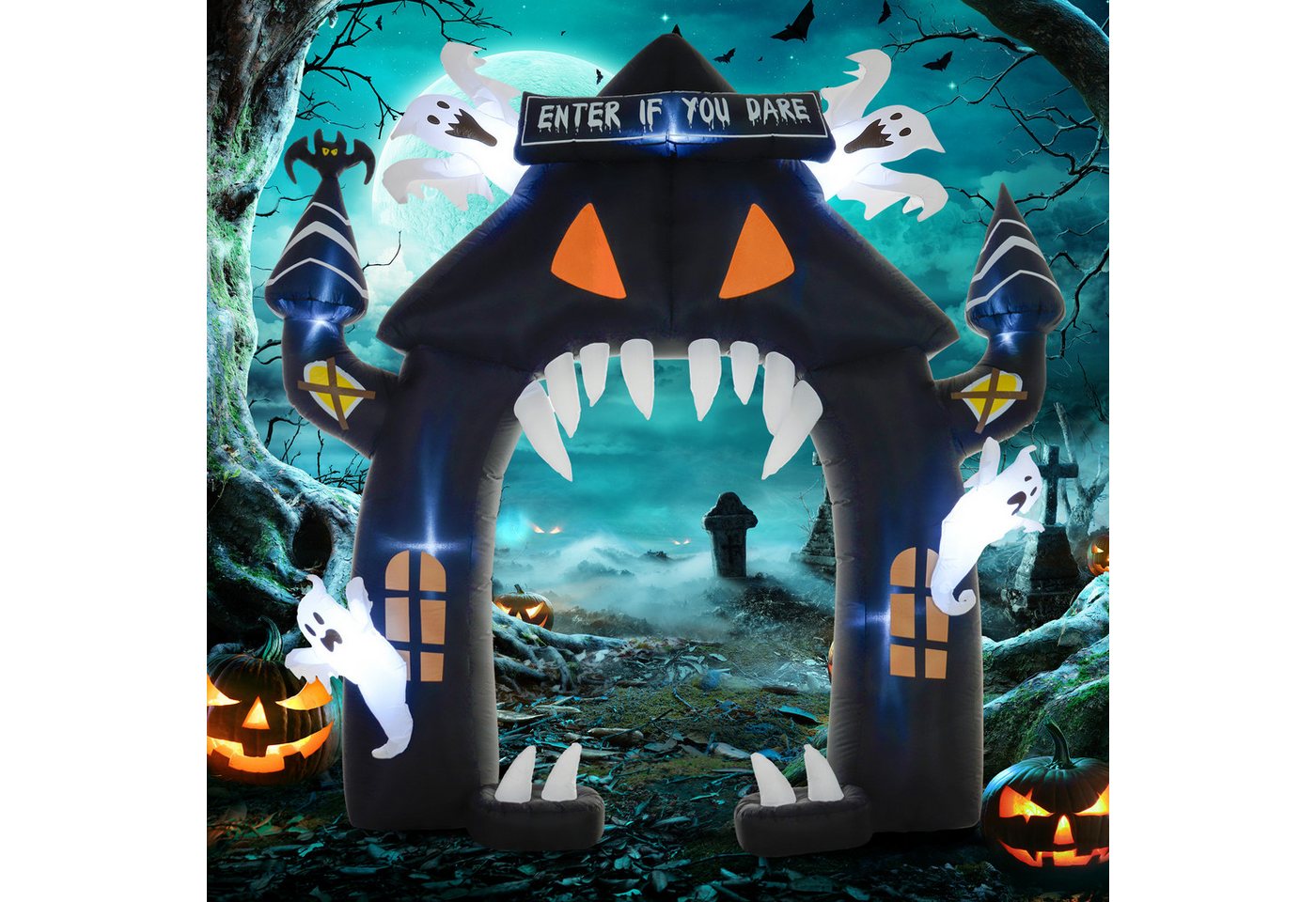 Outsunny Halloween Aufblasbarer Bogen Polyester 300L x 76B x 300H cm Schwarz Bild 2