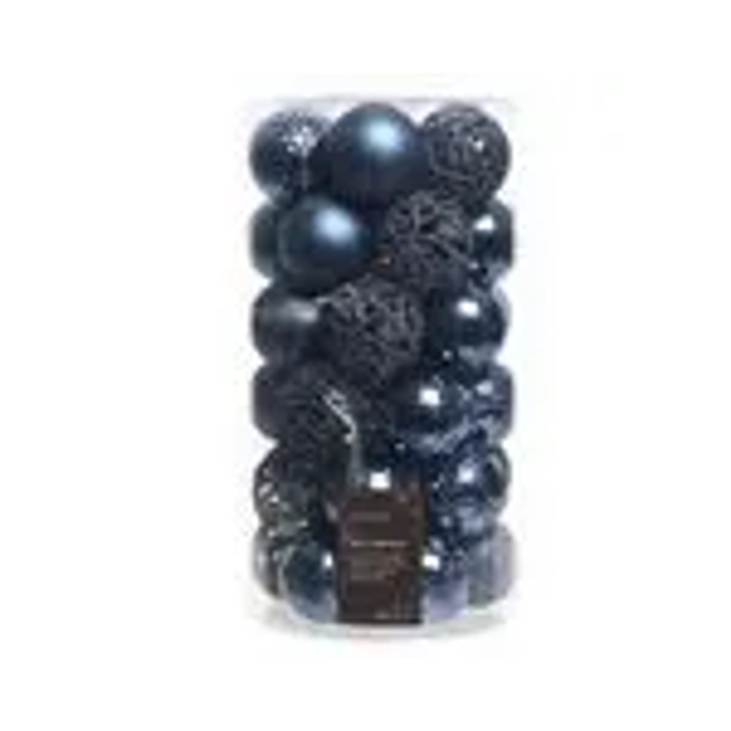 Kaemingk Weihnachtsbaumkugeln Kunststoff Ornamente 6 cm 37 Stueck Blau Mix