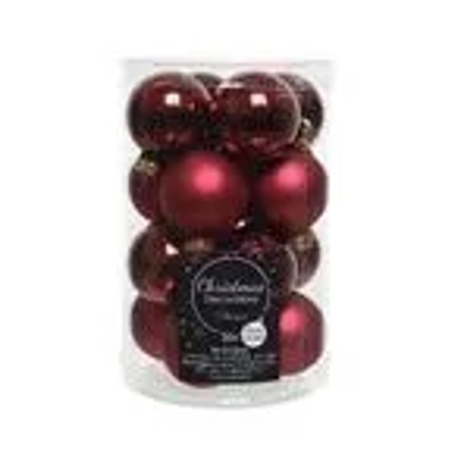 Kaemingk Weihnachtsbaumkugeln Glas 3,5 cm 16 Stueck Rot Glanz