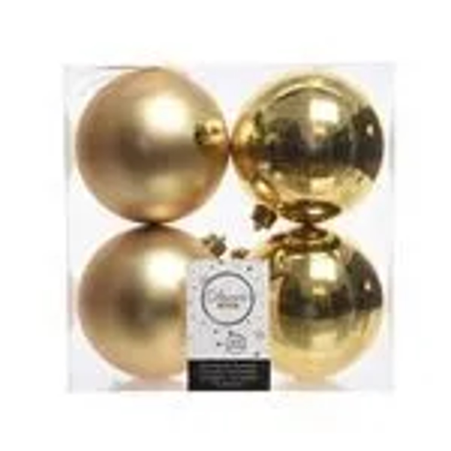 Kaemingk Weihnachtsbaumkugeln Bruchfest 10 cm 4 Stueck Gold Glanz