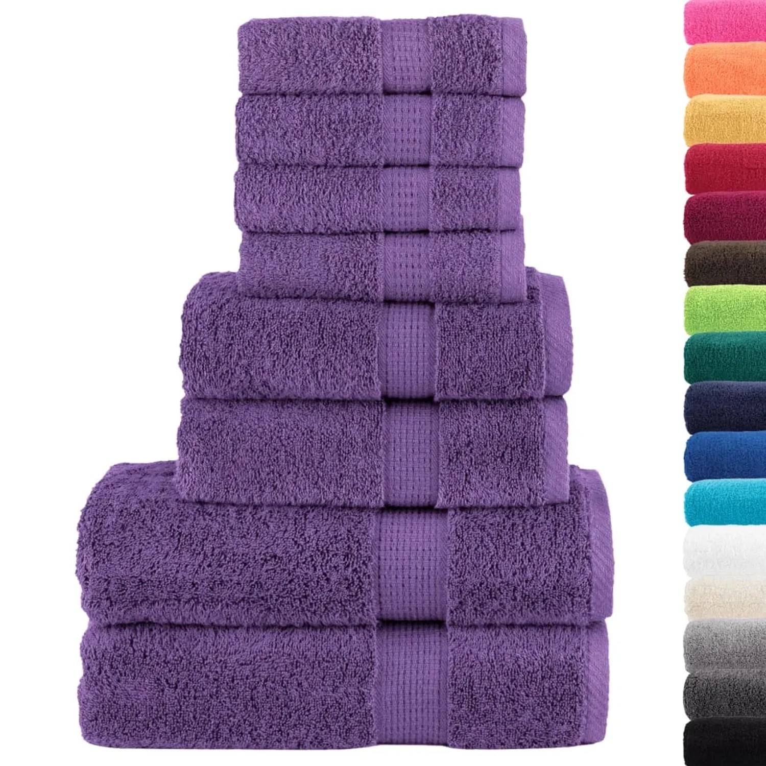 vidaXL 8-Tlg Premium-Handtuch-Set SOLUND Lila 600 g/m² 137545