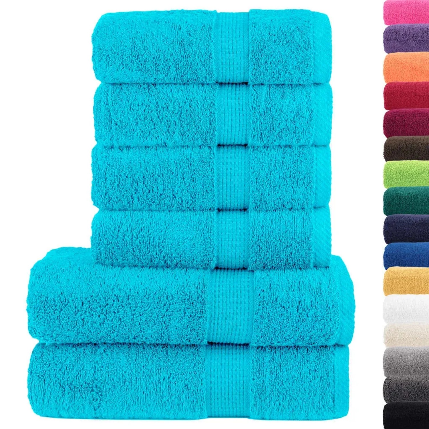 vidaXL 6-Tlg Premium-Handtuch-Set SOLUND Türkis 600 g/m² 137566