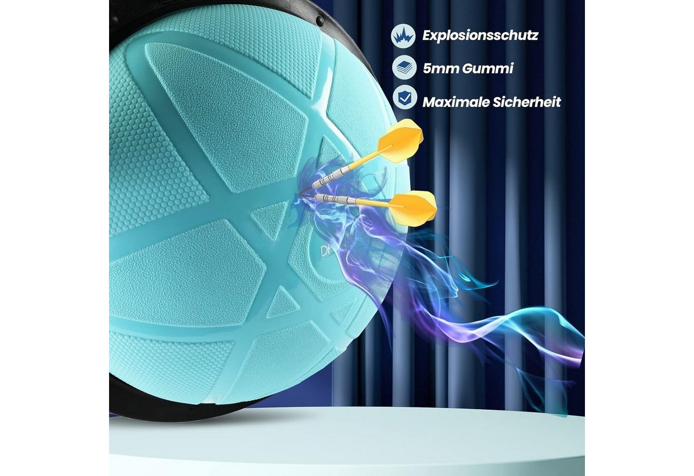DH FitLife Balance Ball 60 cm für Gleichgewichtstraining Zuhause bis 200 kg Blau