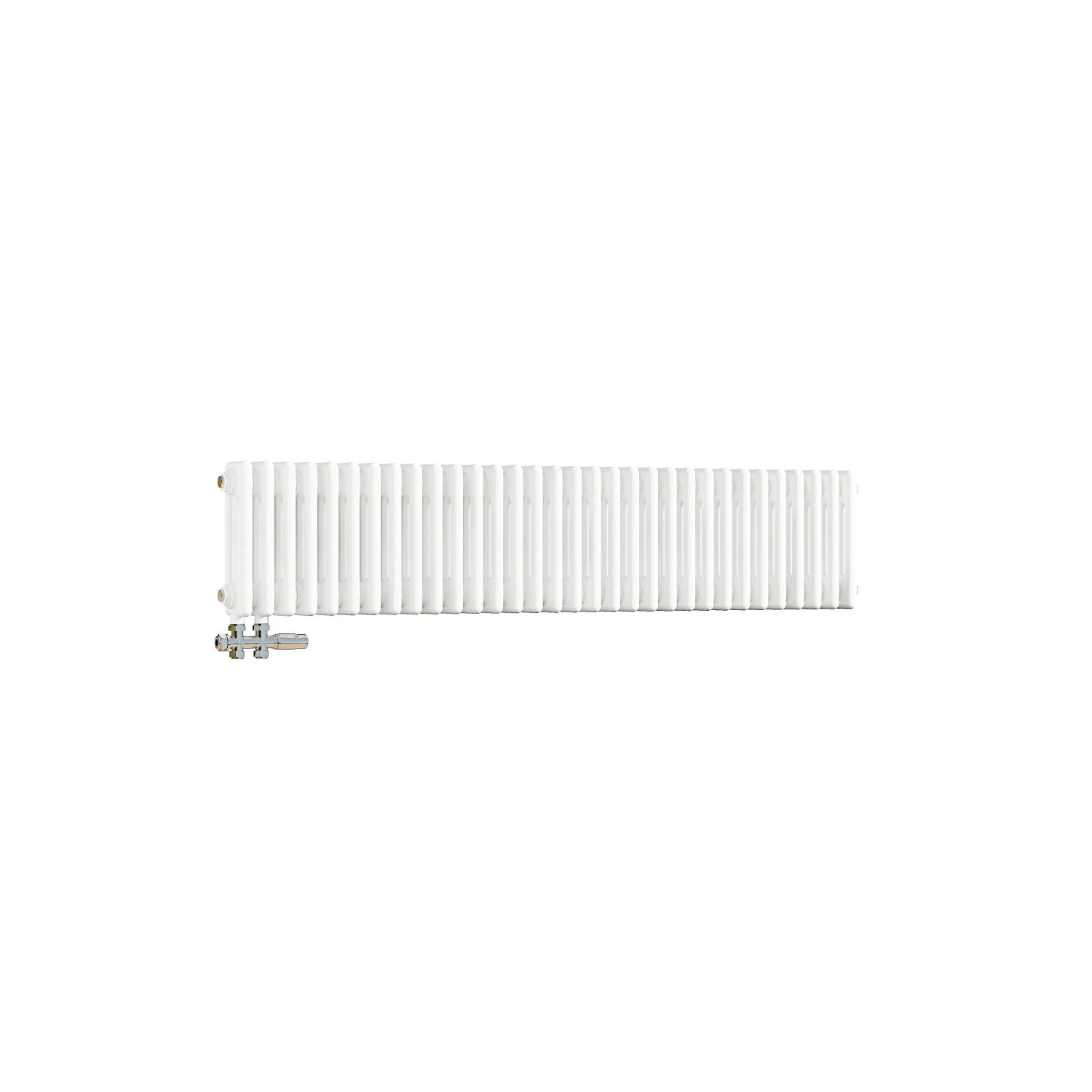 Duschparadies 300x1460mm Traditioneller Heizkörper für Warmwasserbetrieb Weiß 1202W 3Säulen