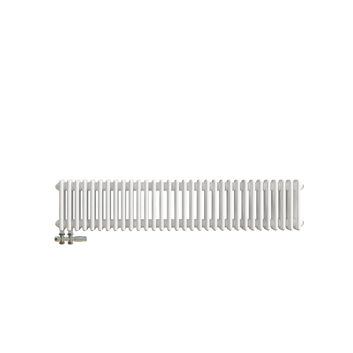 Duschparadies 3 Säulen Traditioneller Heizkörper in Gusseisen-Optik 300x1460mm 1202W für Warmwasserbetrieb Weiß
