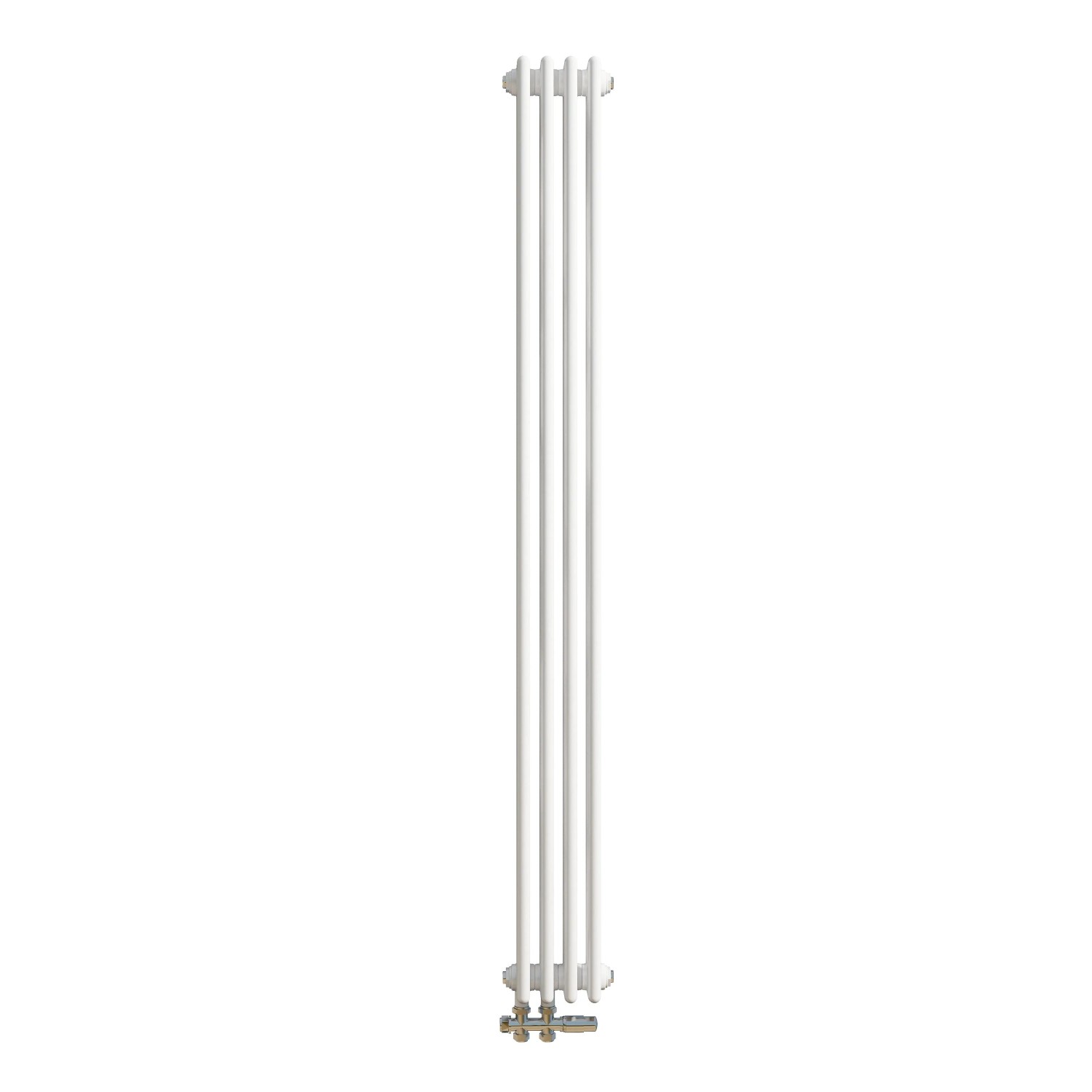 Duschparadies 3 Säulen Traditioneller Heizkörper in Gusseisen-Optik 1800x200mm 825W für Warmwasserbetrieb Weiß