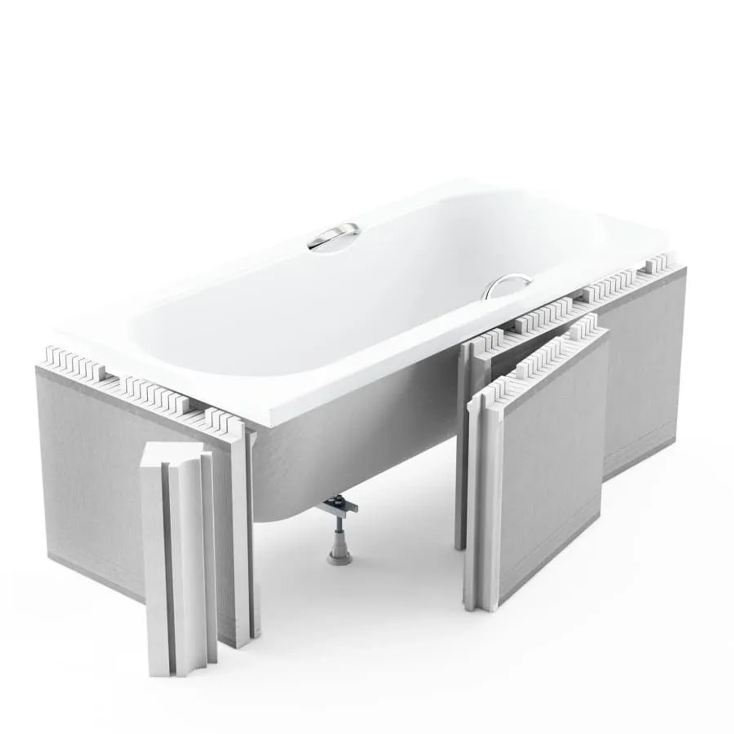 KOLMAN Styroporverkleidung mit 4 cm Ablage für Badewannen bis 270 x 58 cm