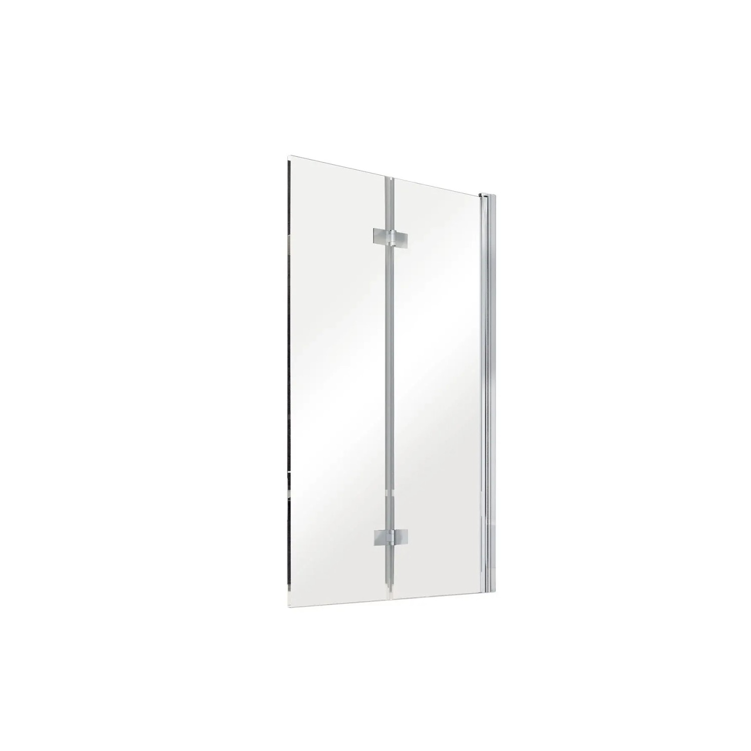 KOLMAN Badewannenaufsatz 2-teilig 80x150 cm ESG 6 mm Klarglas Silber