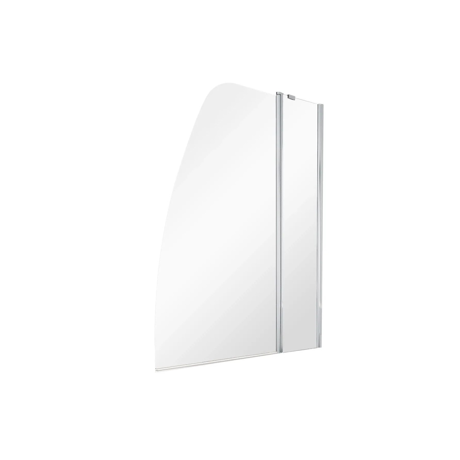 KOLMAN Badewannenaufsatz 2-teilig 120x145 cm ESG 6 mm Klarglas Silber