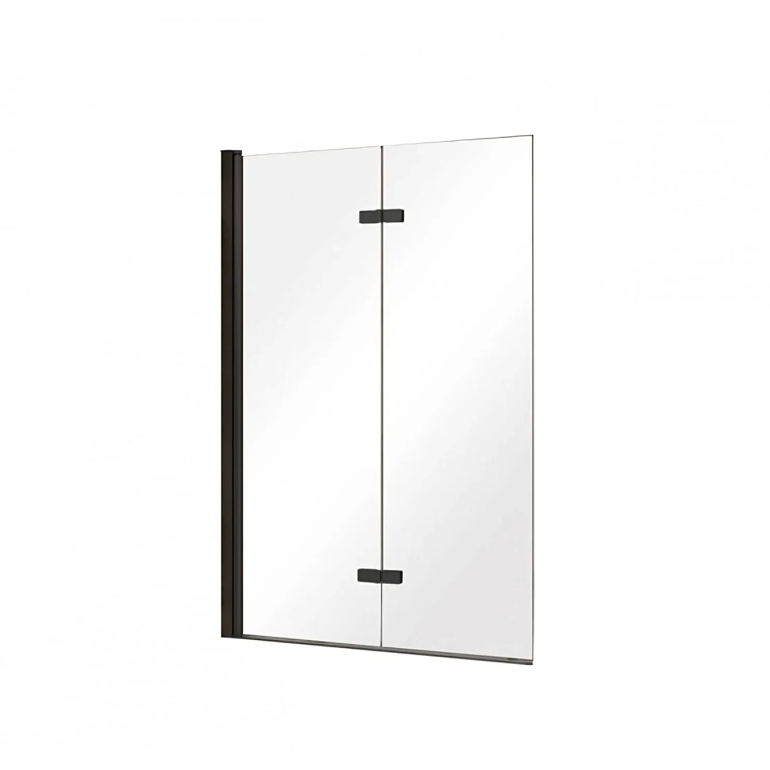 KOLMAN Badewannenaufsatz 2-teilig 100x145 cm ESG 6 mm Klarglas Schwarz