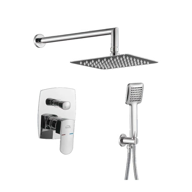 KOLMAN Komplettes Duschsystem Unterputz Armatur Wasserhahn mit Kopfbrause in Silber